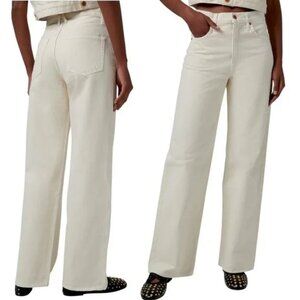 SLVRLAKE London Jeans Cream High Waist Wide Leg 27